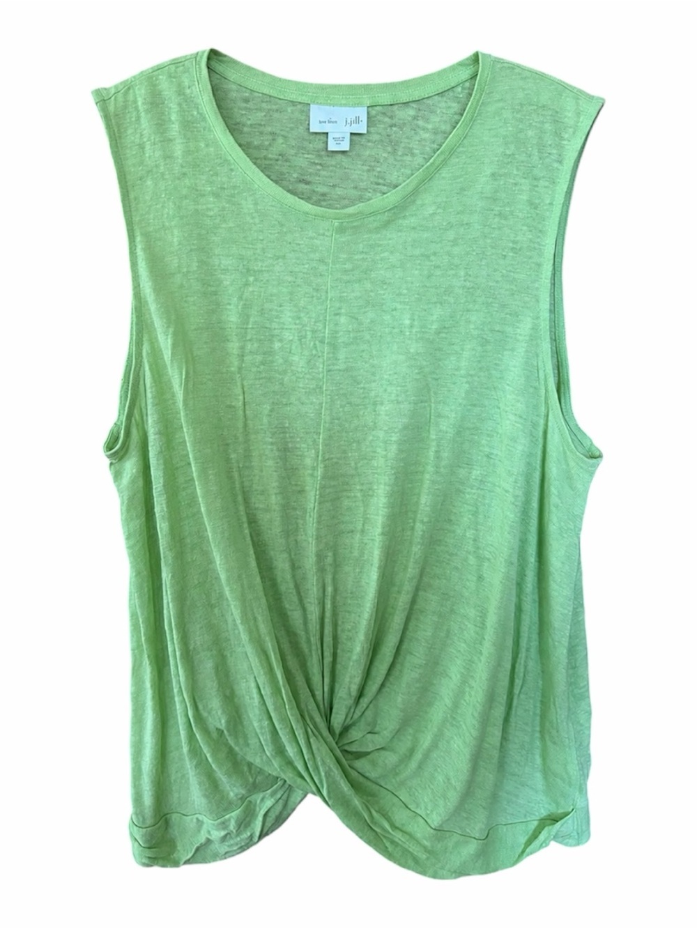 J. Jill | Spring Green Twist-Front Sleeveless Tank